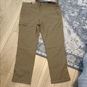 NWT Eddie Bauer Men's Rainier Fleece-Lined Pant Size 38x30 Color Tan